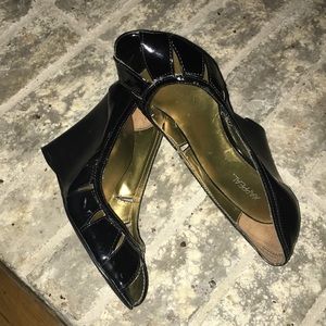 New Black peep toe wedge Size 71/2